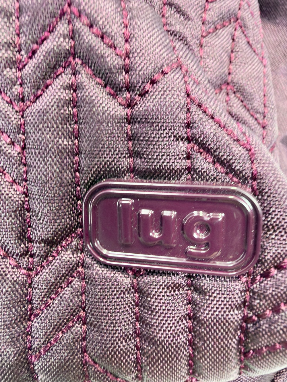LUG Orbit Mini adjustable backpack Shimmer Wine Burgundy Purple - Picture 3 of 16